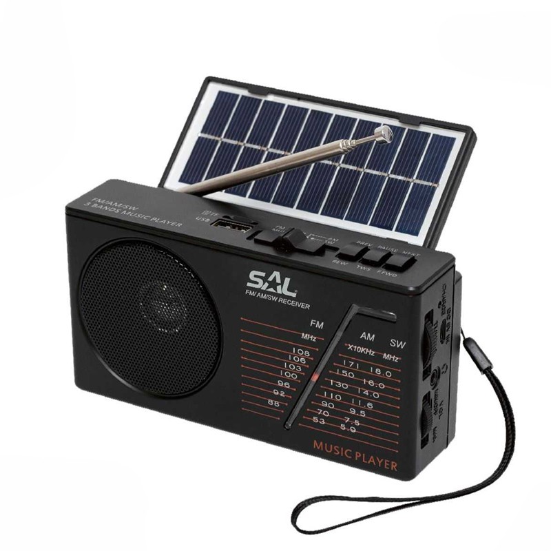 Radio hibrid solar, BT/USB/SD, 3 benzi, mufa jack 3.5 mm, cablu USB - imagine 5